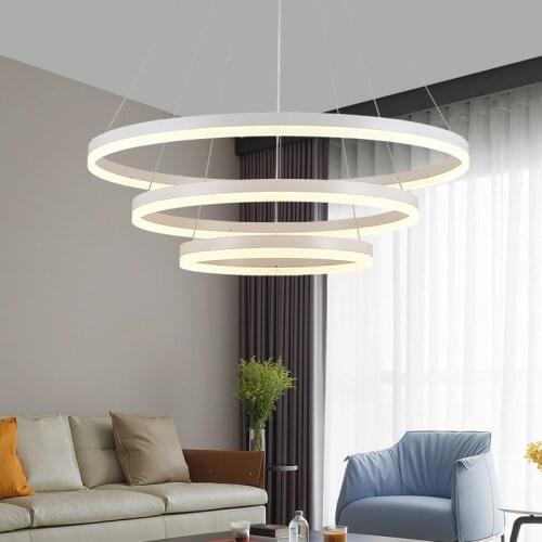 Modern Minimalist Led Living Room Pendant Round Nordic Restaurant Pendant Creative Personality Bedroom Study Lamp Lighting