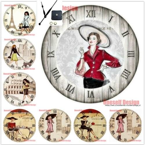 Top popular 5d diamond mosaic sale clock lady lover diamond painting clock beautiful girl Christmas gift for home wall sticker