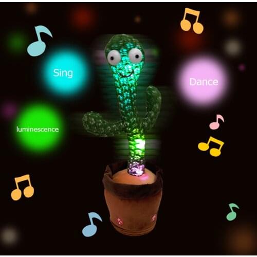 USB Electronic Baby Cactus Toy Plush Shake Dancing Sing Cute Children Music Toy Baby Electric Singing Plush Toy Ornaments