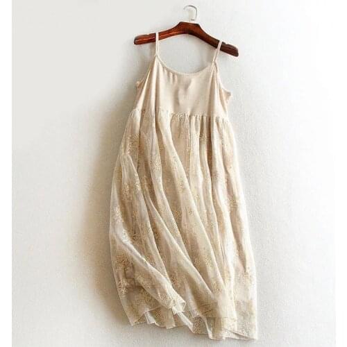 Spring clothing embroidery flower dress lace loose dress