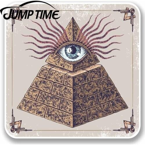Jump Time for All Seeing Eye of Providence Vinyl Sticker Mason Freemason Gift Decal Rear Windshield Waterproof Car Accessories