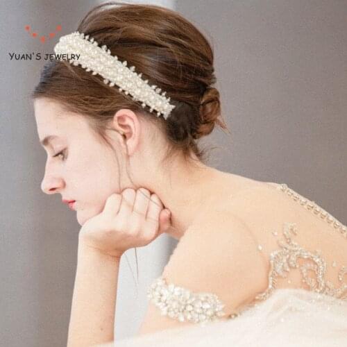 YUANS 2020 Bridal pearl jewelry hairband crown Baroque hair ornament Korean Princess hairpin Crystal Headband female