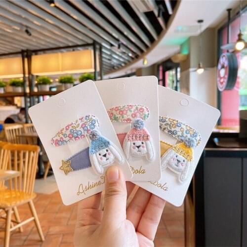 Cartoon Animal Hair Clips For Girls Cute Hair Accessories Floral Embroidery Hair Grips Baby Clips Hair Styling Tools Hairpin