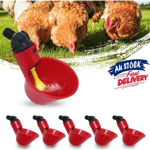 1/5 PCS Automatic Chicken Drinker Quail Hanging Water Cup Nipple Drinking Bowls Feed Bird Coop Drinker Cups for Backyard Poultry