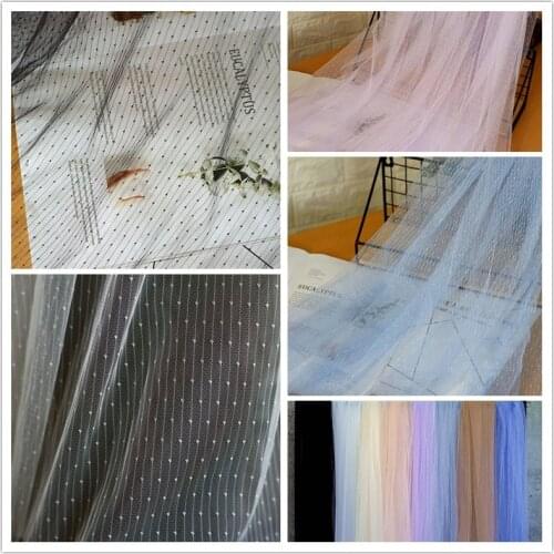 100cmx150cm Black Coffee Raindrops Stretch Mesh Tulle Fabric High Quality Bridal Dress Wedding Decoration Baby Clothing Fabric