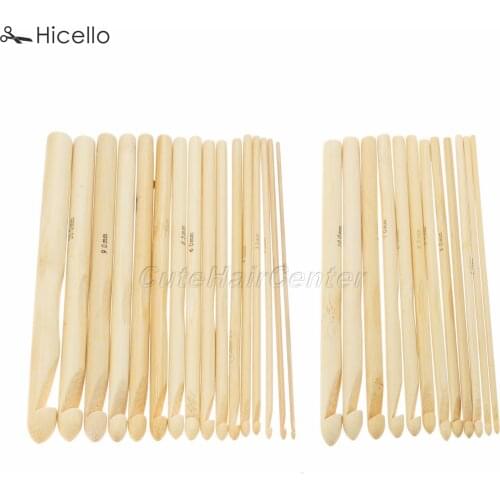 16pcs/12pcs Bamboo Crocher Needle Hook Hand weaving Knit tool handmand DIY Sweater bag hat woolen scarf craft 15cm Hicello