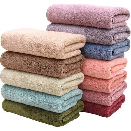 2pc/set towel set fleece travel swimming solid blue face towel bath shower beach towel for adult toalhas de banho home textile