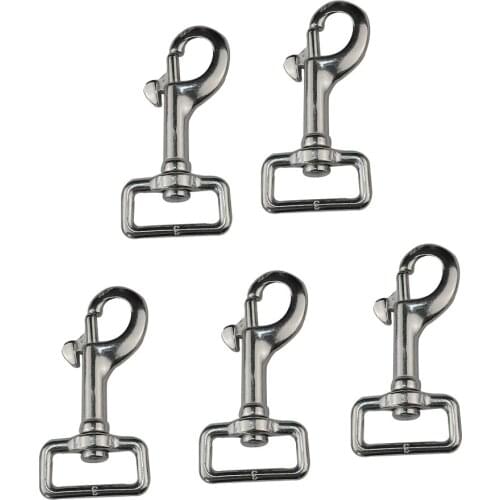 5PCS Stainless Steel 316 Swivel Eye Bolt Snap Hook Clip 59mm 66mm 73mm 80mm Rigging Lobster Claw Trigger Snap Hook For Webbing