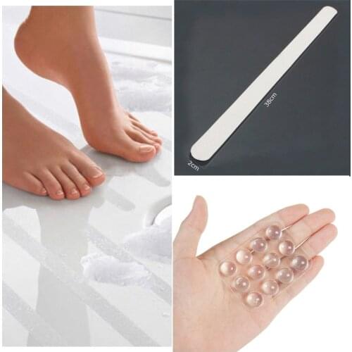 6pcs Anti Slip Bath Grip Stickers Shower Strips Flooring Safety Tape Mat Pad 24pc Silicone Anti Slip Shock Absorber Soft Cushion