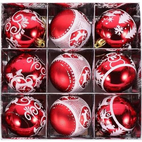 9pcs Xmas Tree Decor Christmas Tree Hanging Balls Xmas Festival Pendants