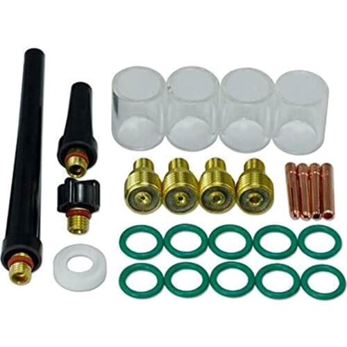 26Pcs TIG Soldering Torch Accessories Collets Cup Gasket Back Cups Heat-Resistant Glass Cups Welding Tool Kit for WP-9/20/25
