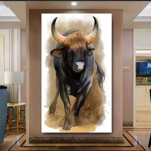 Bull Animals Diamond Embroidery Handmade Full Square Round Diy Diamond Painting sticker Mosaic Picture of RhinestonesZP-3661