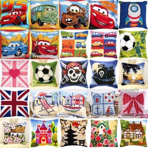 Car style 01 JCS Crafts Cushion Printed Cross Stitch Kits Tapestry pillow KIT Home Decorative Pillows Needlework cushion
