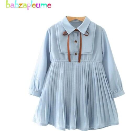 Babzapleume Spring Autumn Wear Kids Clothes Dresses For Baby Girls Clothing Korean Fashion Chiffon Cute Princess Dress BC1638-1