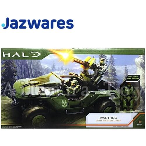 HALO 1/18 4inches Original Action Figure And Deluxe Vehicle Warthog & Master Chief Anime Movie TV Model For Gift Free Shipping