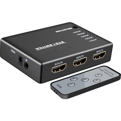 Hdmi-Compatible Splitter Switcher 4K HD Adapter 5 IN 1 Out Switch HUB With Key/Remote Control Converter