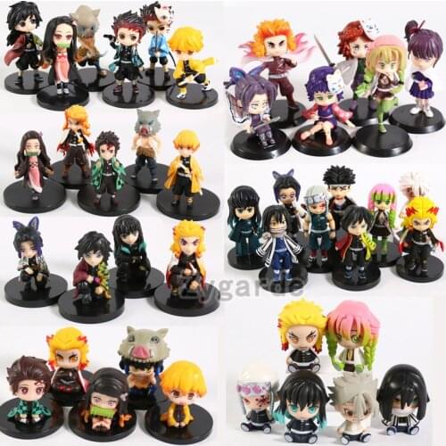 Demon Slayer Tanjirou Nezuko Agatsuma Hashibira Tsuyuri Tomioka Kochou Rengoku Tokitou Kanroji PVC Figures Kimetsu no Yaiba Toys