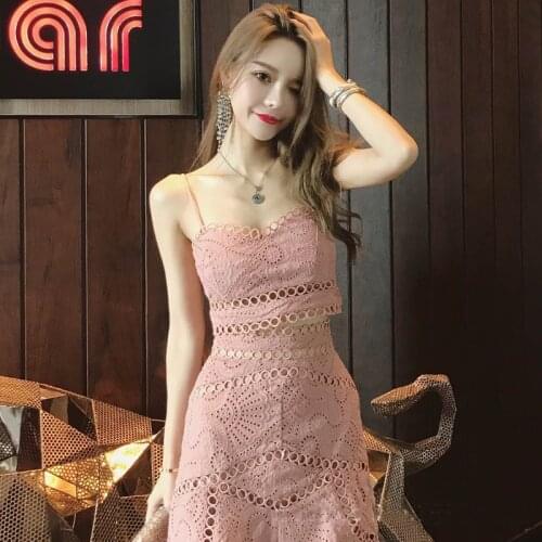 RG Sexy Women Lace Two Piece Summer Set Hollow Out Design Bra Straps Crop Top Fishtail Skirt vs Pink Women 2 Piece Suit Sets