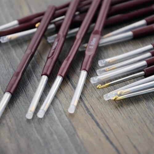 Crochet Hook Mix 0.5mm-2.2mm Small Size Weave Gold-plated Knitting Needles for Lace Dolls DIY Tools Sewing Accessories D