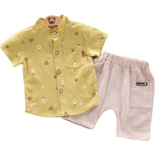 Summer Kids Clothing Sets Boys and Girls Printing Short Sleeve Suit Kids Cotton Two-piece Suits Toddler Boys Clothing Sets
