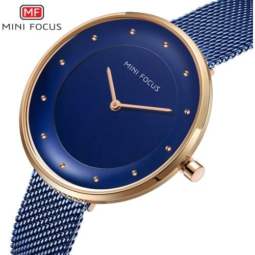MINIFOCUS Women Watch Luxury Top Brand Business Watches Womens Clock Steel Mesh Watchband Simple Fashion Watch Ladies Relogio