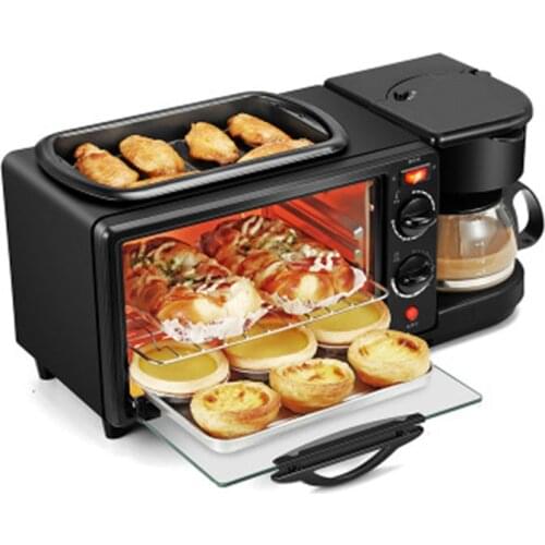 3 in 1 Breakfast Making Machine Multifunction Mini Drip Coffee Maker Bread Pizza Oven Frying pan Toaster Breakfast Machine