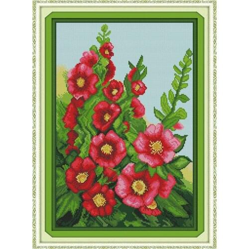 Joy Sunday Malvie flowers Cross-stitch Kits Needlework Cross stitch Sets For Embroidery kits home decro Counted Cross-Stitch