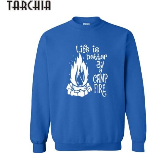 TARCHIA 2021 New Life Better By A Camp Fire Pullover Hoodies Homme Boy Sweatshirt Personalized Coat Casual Parental Survetement