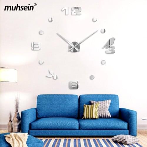 Muhsein Factory 2020 New Modern DIY Black Cat Bird Quartz Wall Clocks Home Decor Orologio Muro Livingroom Creative Watch Wall