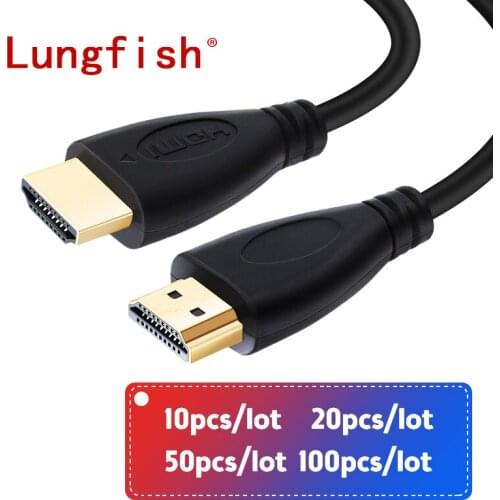 Wholesale HDMI cable 10pcs/lot 20pcs/lot 50pcs/lot 100pcs/lot 0.3m -15m hdmi 1.4 1080P 3D gold plated Cable for HD TV XBOX PS3