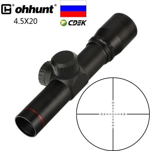 SHIP FROM Russia Ohhunt 4.5X20 P4 Glass Etched Reticle Riflescope Flip-Open Lens Caps For Hunting