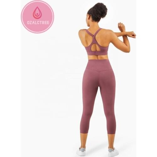 OzalCtree Yoga Set Sportwear Gym Clothing Sport Suit Womens Tracksuit High Elasticity Seamless Pants Bra Push
