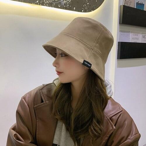New 2021 fashion Bucket Hat Women Panama Winter Autumn Warm Solid Streetwear Folding Travel Sun Cap Big Wide fashion Flat Hat