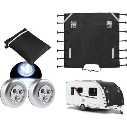 Caravan Front Towing Cover Protector Covers Dustproof Universal Front Towing Cover Reflective Strip Auto RV Accessories