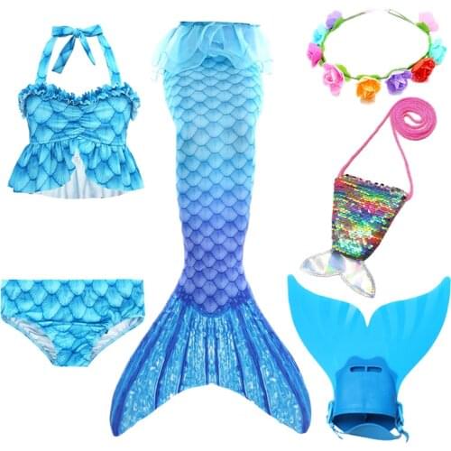 Little Mermaid Tail Girls Dress Children Swimsuit Cosplay for Birthday Party Mermaid Tail Bikini Swimwear Swimsuit For Girls