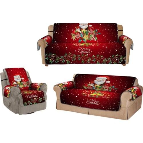 Christmas 3D Digital Printed Sofa Dustproof Cover Sofa Protective Cover Machine Washable Sofa Cover Christmas Decoration
