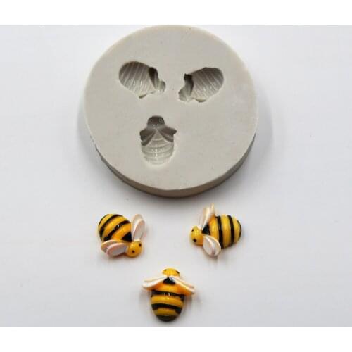 KLM Little Bees Shape Silicone Fondant Cake Border Decoration Mold DIY Cookies Chocolate Baking Tools