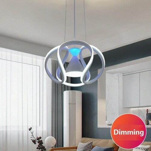 Nordic Simple Dining Six Light Dimmable Led Chandelier Light Creative Personality Restaurant Living Room Bar Pendant Lamp