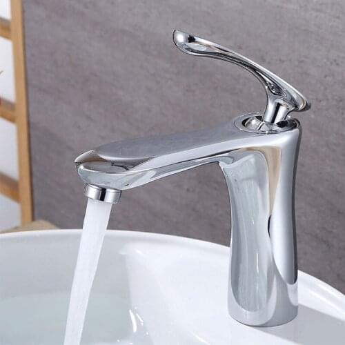 Electroplated Copper Alloy Built-in Basin Faucet Bathroom Cabinet Single-handle Mixed Hot And Cold Water Washbasin Tap