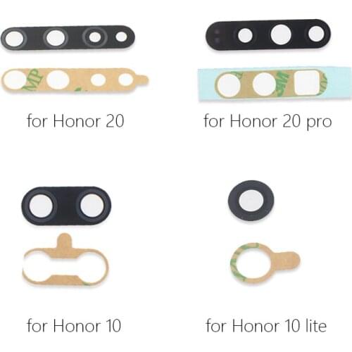 2 Sets Back Camera Glass for Huawei Honor 20 10 Pro lite V10 V20 Rear Camera Cover Lens Adhesive ticker Tape Replacement