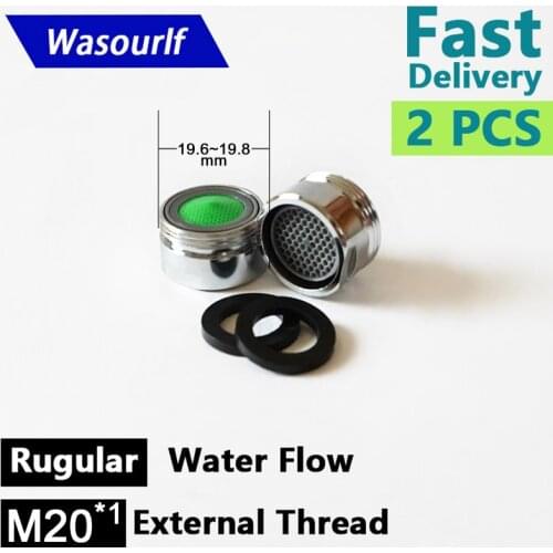 WASOURLF 2PCS M20 male thread tap bubble faucet external aerator brass kitchen basin bathroom regular free shipping wholesale