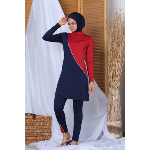 Womens Long Sleeve Kruvuze The Tights Hijab swimwear 20128 Navy blue