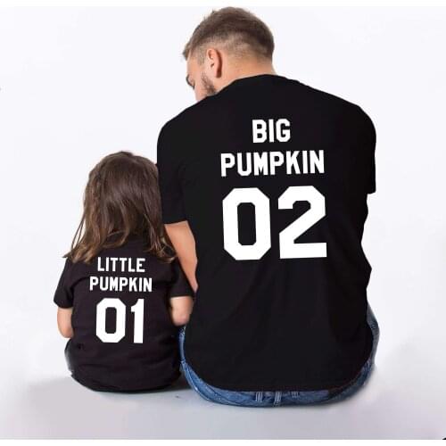 1pcs 1pcs Big Pumpkin 02 Little Pumpkin 01 Matching Daddy and Me Clothes Family Matching Outfits Fathers Day Gift Summer Look