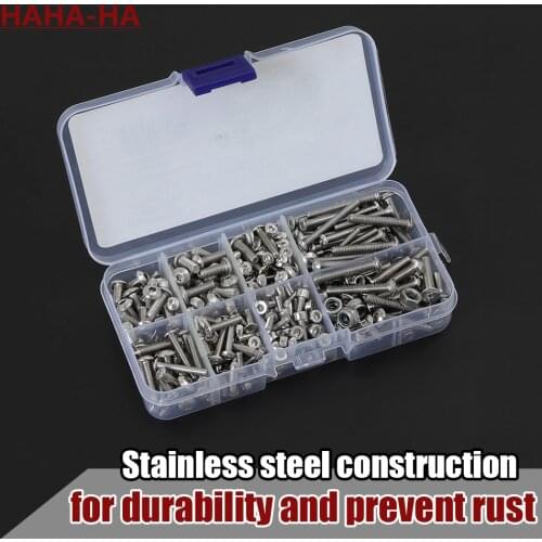 305pcs Stainless Steel M2.5 M3 M4 Button/Flat Head Screws/Hex Socket Screw Nut Set Cap for RC Monster Trucks Traxxas 1/10 Maxx