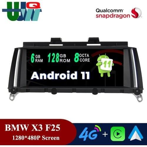UJQW 6G+128G Android11 Car Multimedia Player For for BMW X3 F25 X4 F26 CIC NBT System Navigation GPS 8.8" Screen 4G LTE Headunit