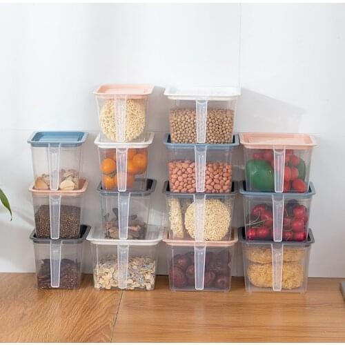 BPA Free Kitchen Transparent Storage Box Grains Beans Storage Sealed Organizer Food Container Refrigerator Storage Boxes