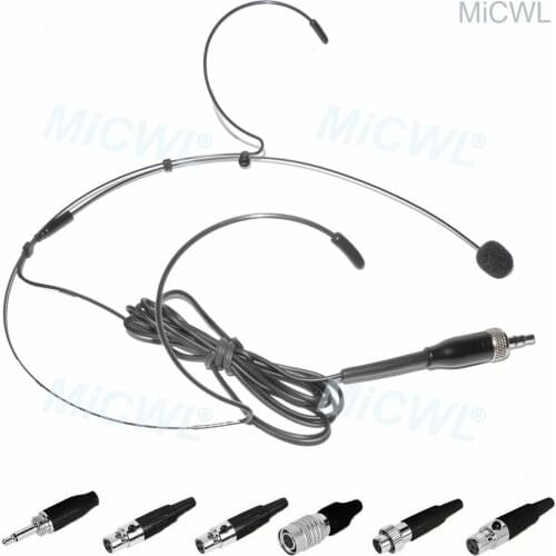 MiCWL B40 Black Dual ear hook Headset Microphone for MiPro Sennheiser Shure AKG Samson Audio-Technica Wireless System