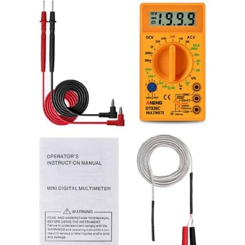 DT838 Digital Multimeter Tester AC/DC Voltage Current Resistance Temp Test Meter