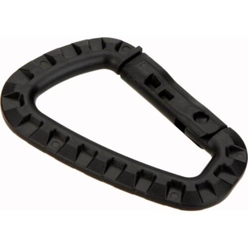 D Shape 200LB Carabiner clasp buckle Closing clasp Hangers Plastic Climbing Keyring POM Outdoor Tool Black