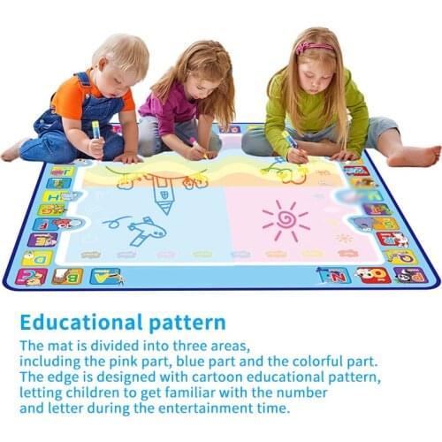 100*100cm Educational Drawing Board Toys Set For Kids Graffiti Painting Cushion Magic Water Drawing Mat Coloring Doodle Carpet